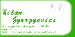 milan gyorgyevics business card