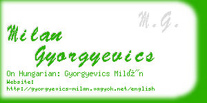 milan gyorgyevics business card